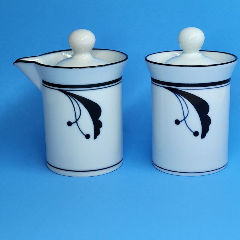 Dansk FLora  Bayberry Blue  Sugar Bowl and Creamer with Lid  Made in Japan